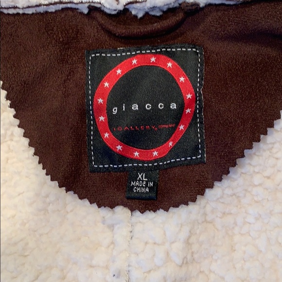 Giacca Faux Suede/Shearling Jacket. Sz. XL - Picture 7 of 8